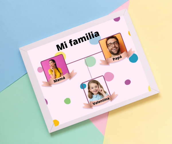 Cuadro o lámina "Mi familia" - Modelo: Hogar Topos