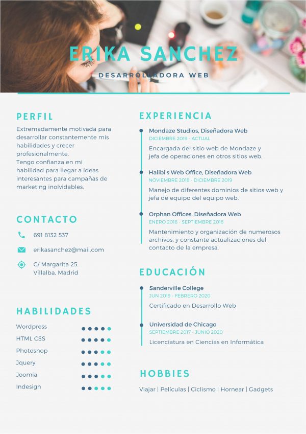Currículum Vitae - "Erika"