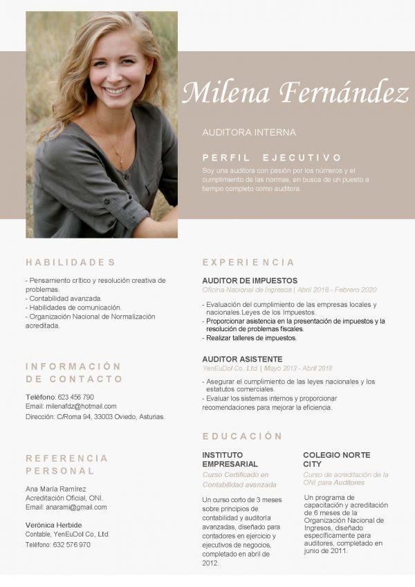 Currículum Vitae - "Milena"