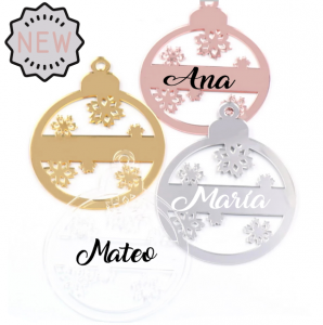 Bola de Navidad Espejo - Modelo: "Copos de nieve"