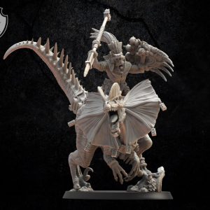 Saurian General on Dilophosaurus - Lost Kingdom Miniatures