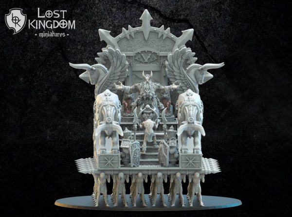 Assur, the God King on Palanquin - Inmortal - Lost Kingdom Miniatures
