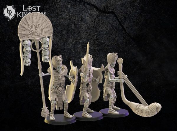 Amun-Re Guard CG - Grupo de mando Guardia Amun Re - Lost Kingdom Miniatures - Imagen 2