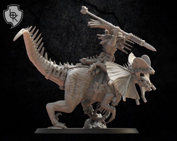 Saurian General on Dilophosaurus - Lost Kingdom Miniatures - Imagen 3
