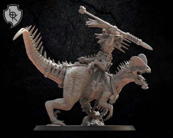 Saurian General on Dilophosaurus - Lost Kingdom Miniatures - Imagen 6