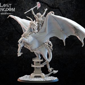 Yaachana, Night Sorceress on Tenma - Pegasus - Elfos Oscuros - Lost Kingdom Miniatures