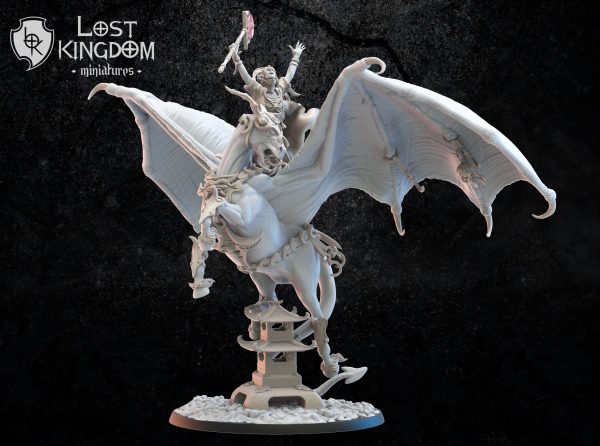 Yaachana, Night Sorceress on Tenma - Pegasus - Elfos Oscuros - Lost Kingdom Miniatures - Imagen 2