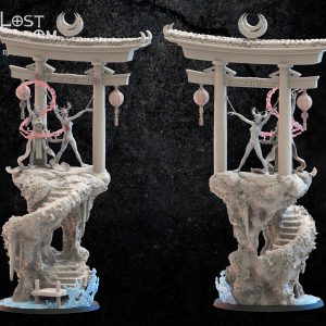 Shigeko, Miko on Sacrifice Stone - Elfos Oscuros - Lost Kingdom Miniatures