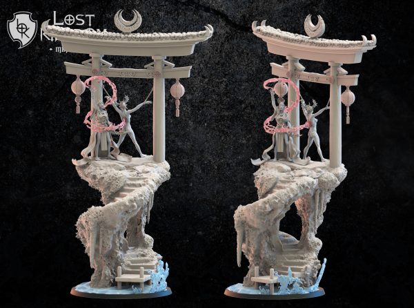 Shigeko, Miko on Sacrifice Stone - Elfos Oscuros - Lost Kingdom Miniatures - Imagen 2