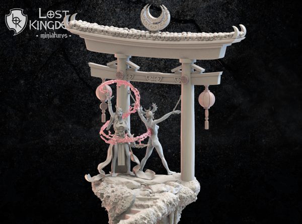 Shigeko, Miko on Sacrifice Stone - Elfos Oscuros - Lost Kingdom Miniatures - Imagen 3