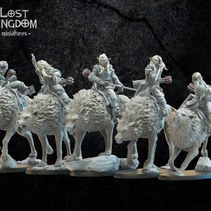 Steppe Riders on direwolf - Elfos Oscuros - Lost Kingdom Miniatures