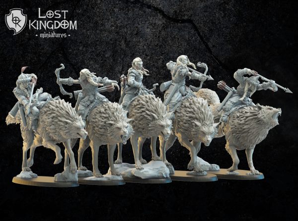 Steppe Riders on direwolf - Elfos Oscuros - Lost Kingdom Miniatures - Imagen 3