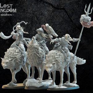 Steppe Riders on direwolf CG - Elfos Oscuros - Lost Kingdom Miniatures