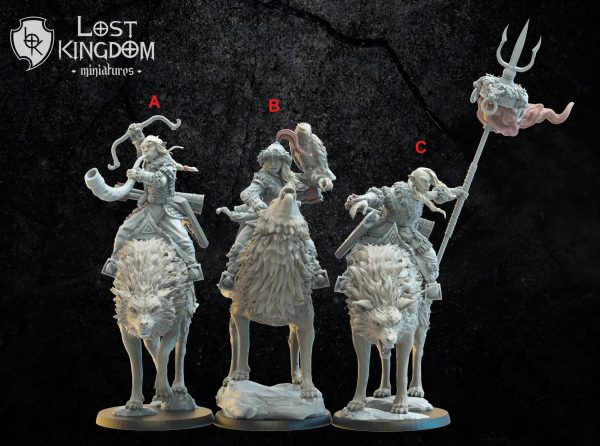 Steppe Riders on direwolf CG - Elfos Oscuros - Lost Kingdom Miniatures - Imagen 2