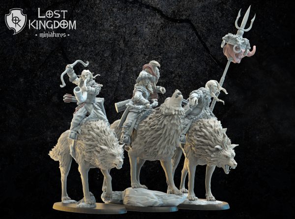 Steppe Riders on direwolf CG - Elfos Oscuros - Lost Kingdom Miniatures - Imagen 3