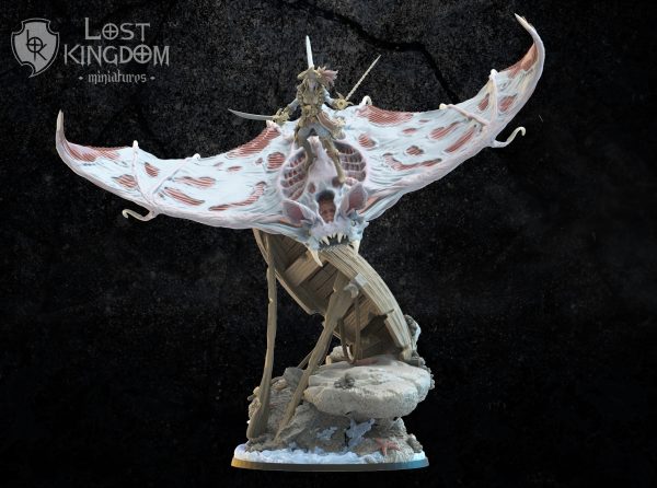 Elnora Nightwind Acheron on Undead Bat Ray - The undead of Misty Island - Lost Kingdom Miniatures - Imagen 2