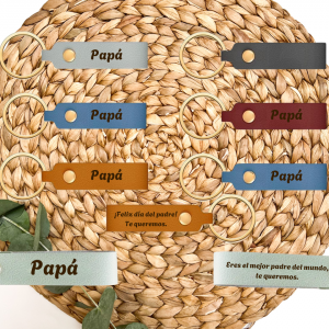 Llavero cuero para papá personalizado