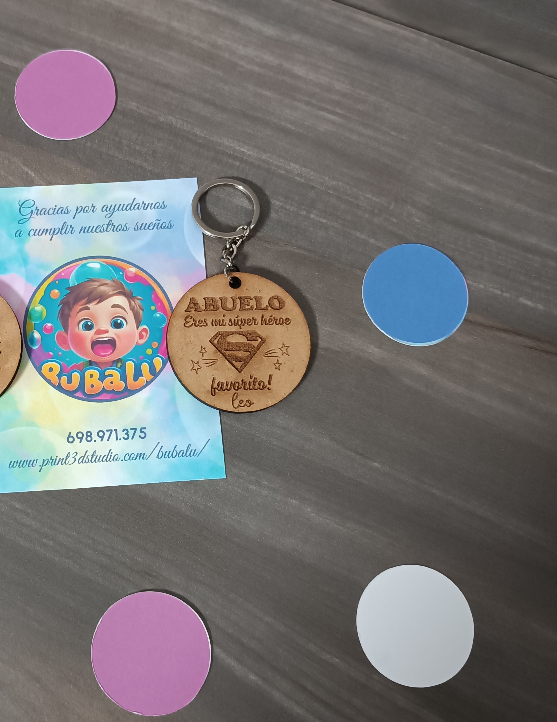 Llavero DM para abuelo personalizado - Imagen 2