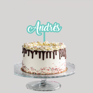Cake topper nombre doble capa personalizado