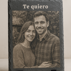 Foto grabada en piedra pizarra
