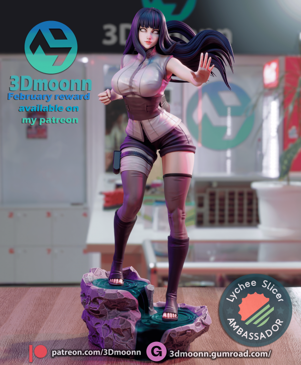 Byakugan Princess - High Detailed 16K 3D Printed Figure - Imagen 8