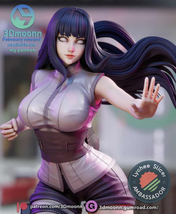 Byakugan Princess - High Detailed 16K 3D Printed Figure - Imagen 9