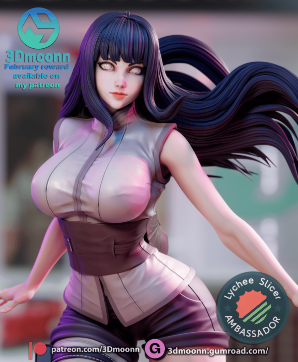 Byakugan Princess - High Detailed 16K 3D Printed Figure - Imagen 7
