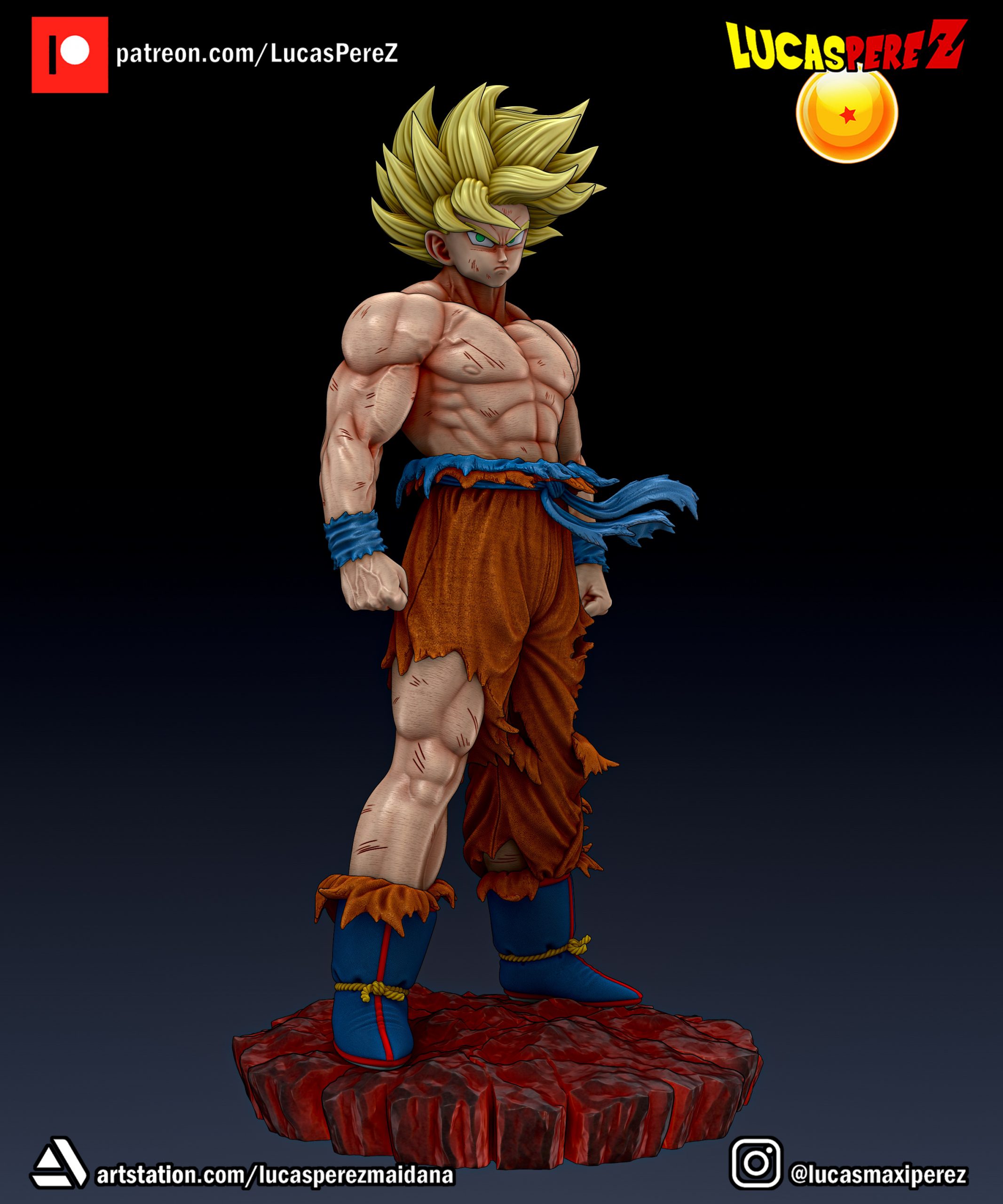 Kakarotto - High Detailed 16K 3D Printed Figure - Imagen 7