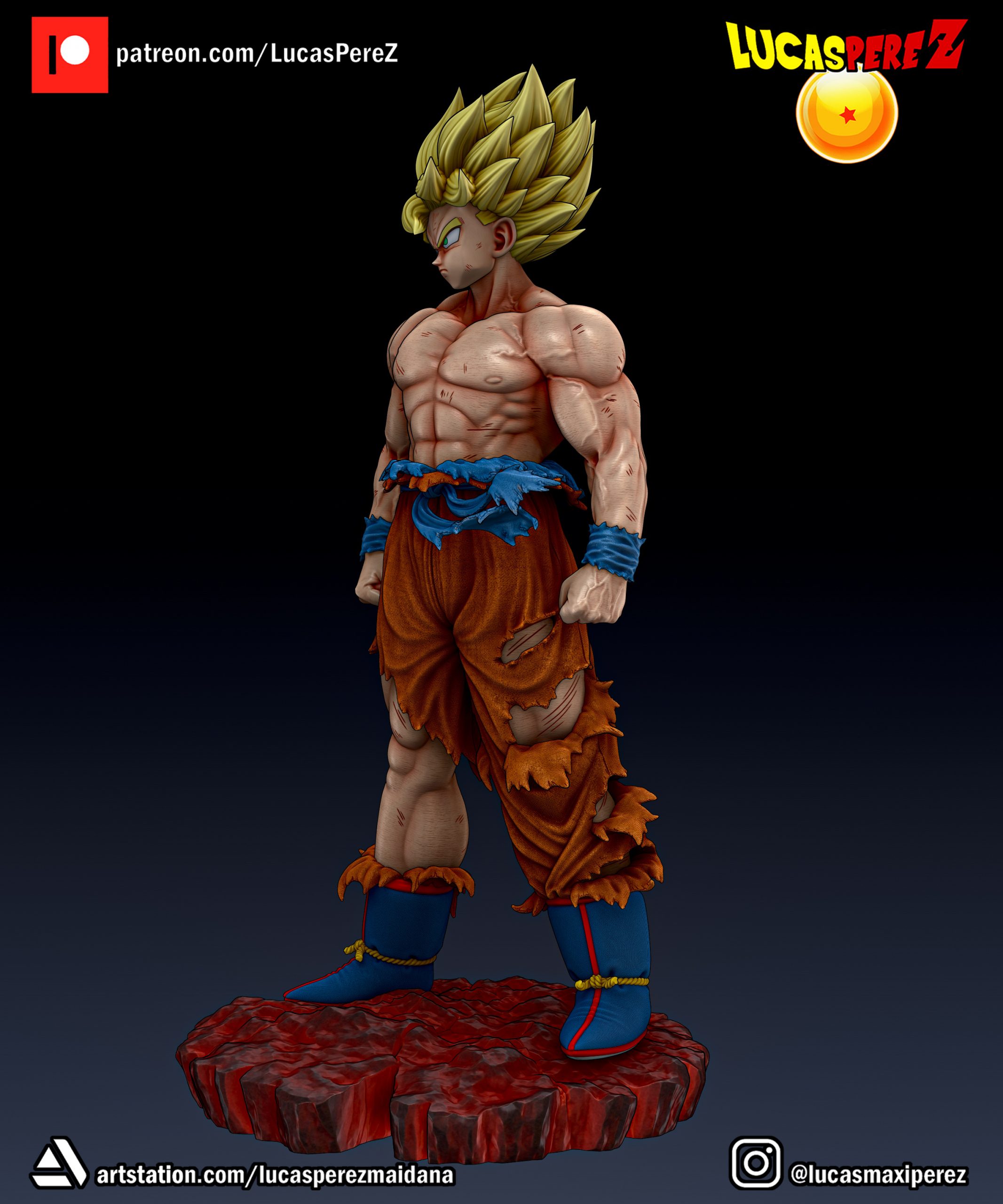 Kakarotto - High Detailed 16K 3D Printed Figure - Imagen 8