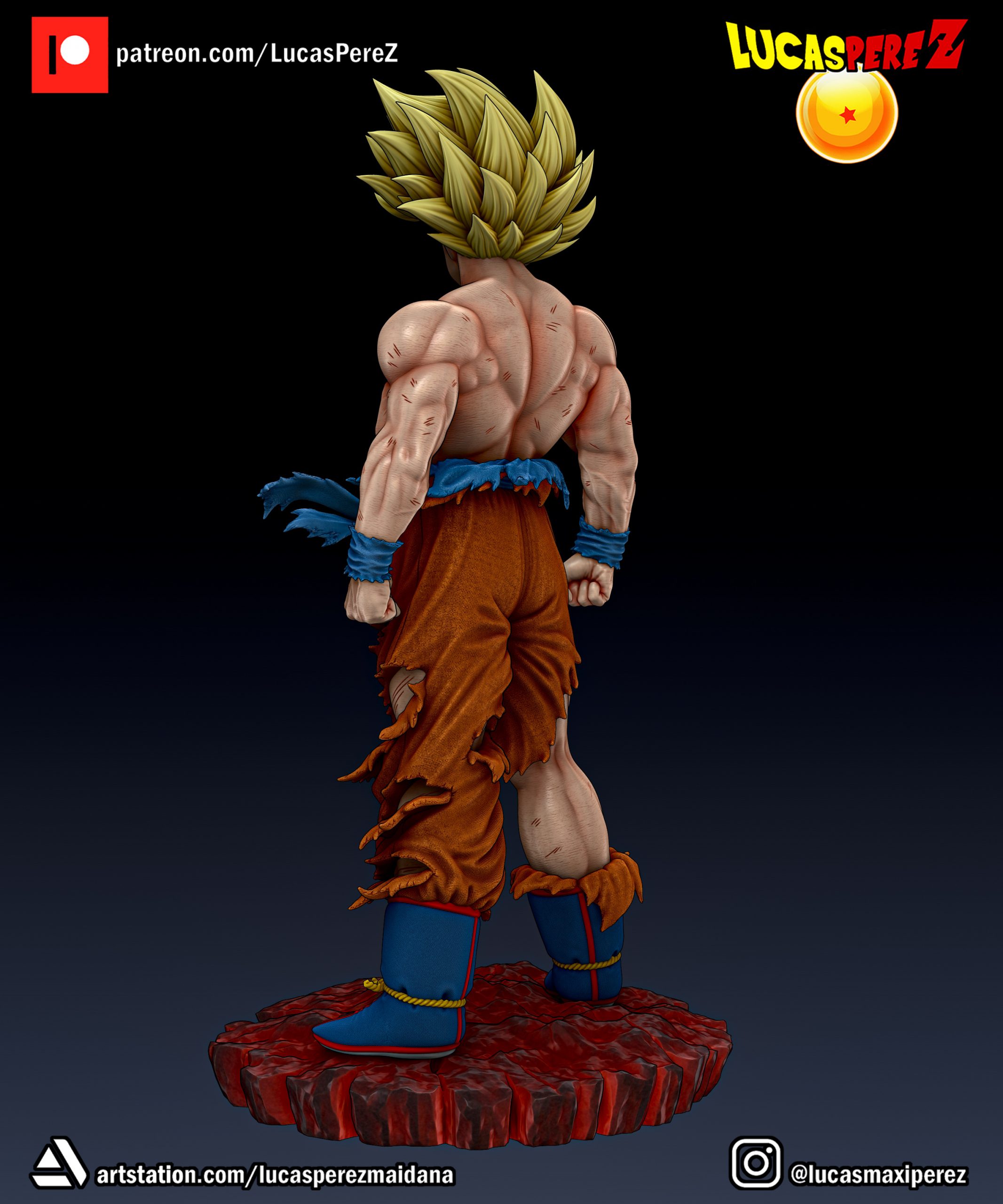 Kakarotto - High Detailed 16K 3D Printed Figure - Imagen 9