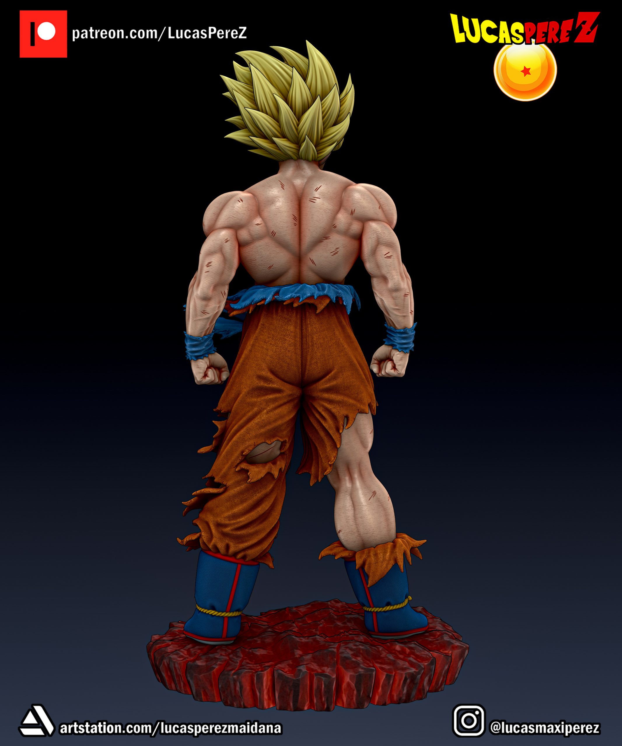 Kakarotto - High Detailed 16K 3D Printed Figure - Imagen 10