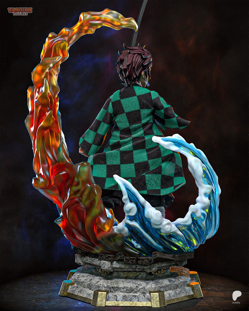 The Water and Flame User - High Detailed 16K 3D Printed Figure - Imagen 8