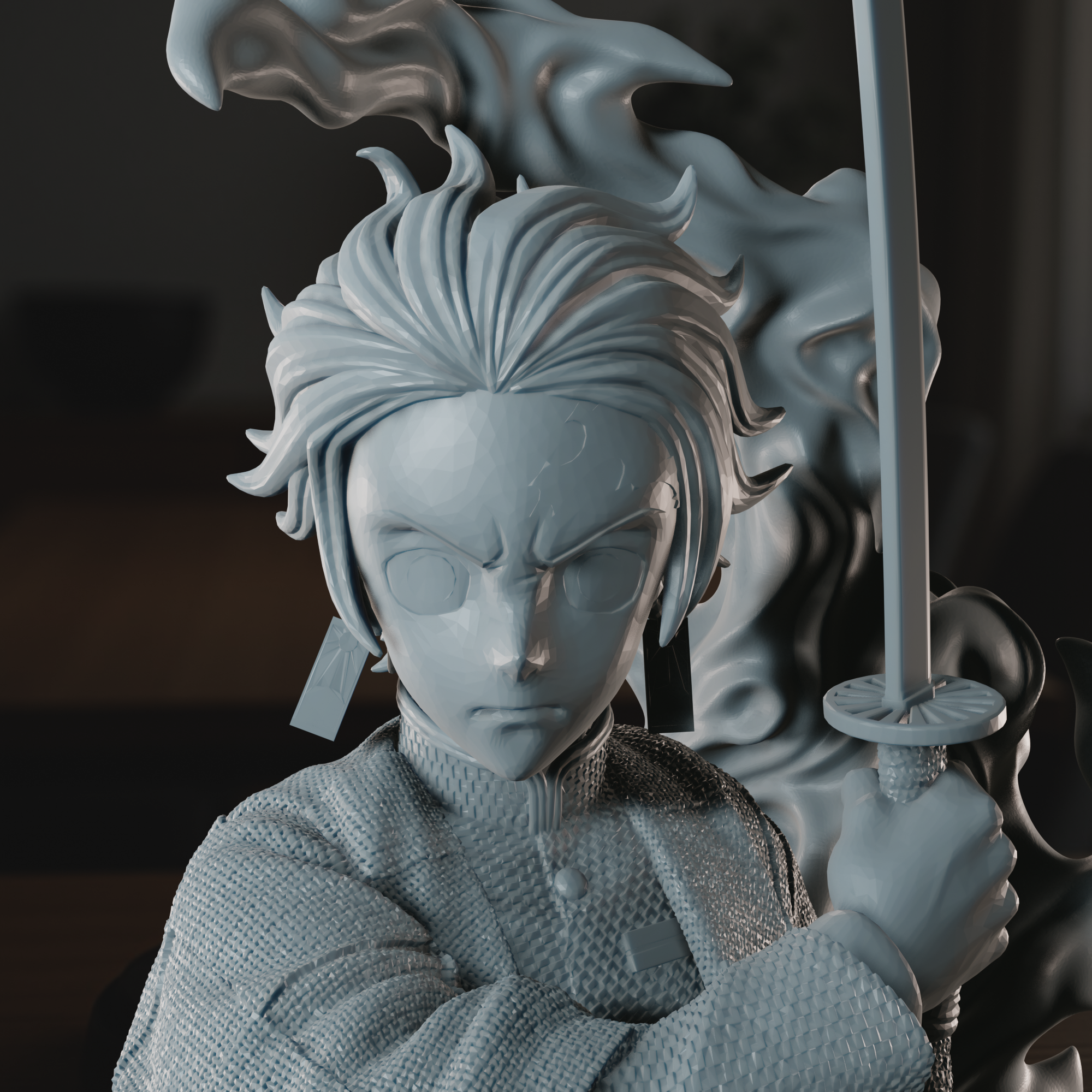 The Water and Flame User - High Detailed 16K 3D Printed Figure - Imagen 4