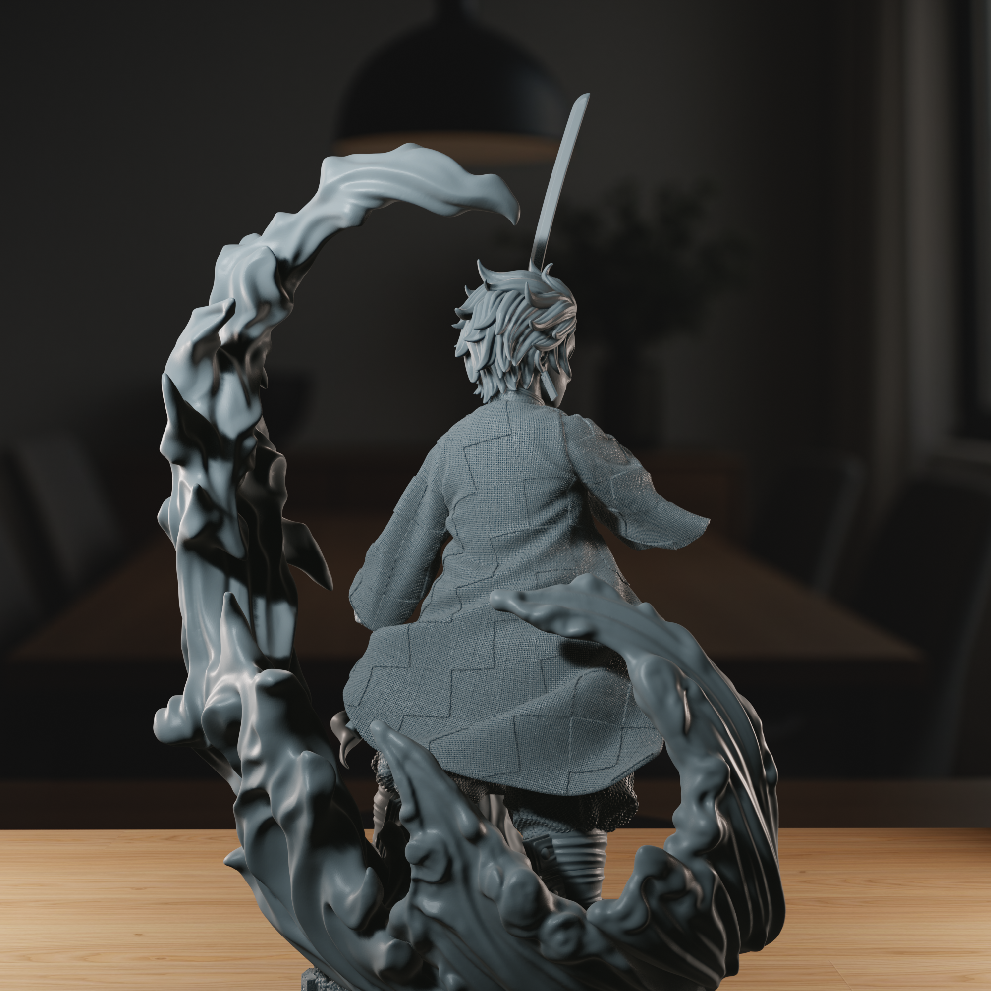 The Water and Flame User - High Detailed 16K 3D Printed Figure - Imagen 3