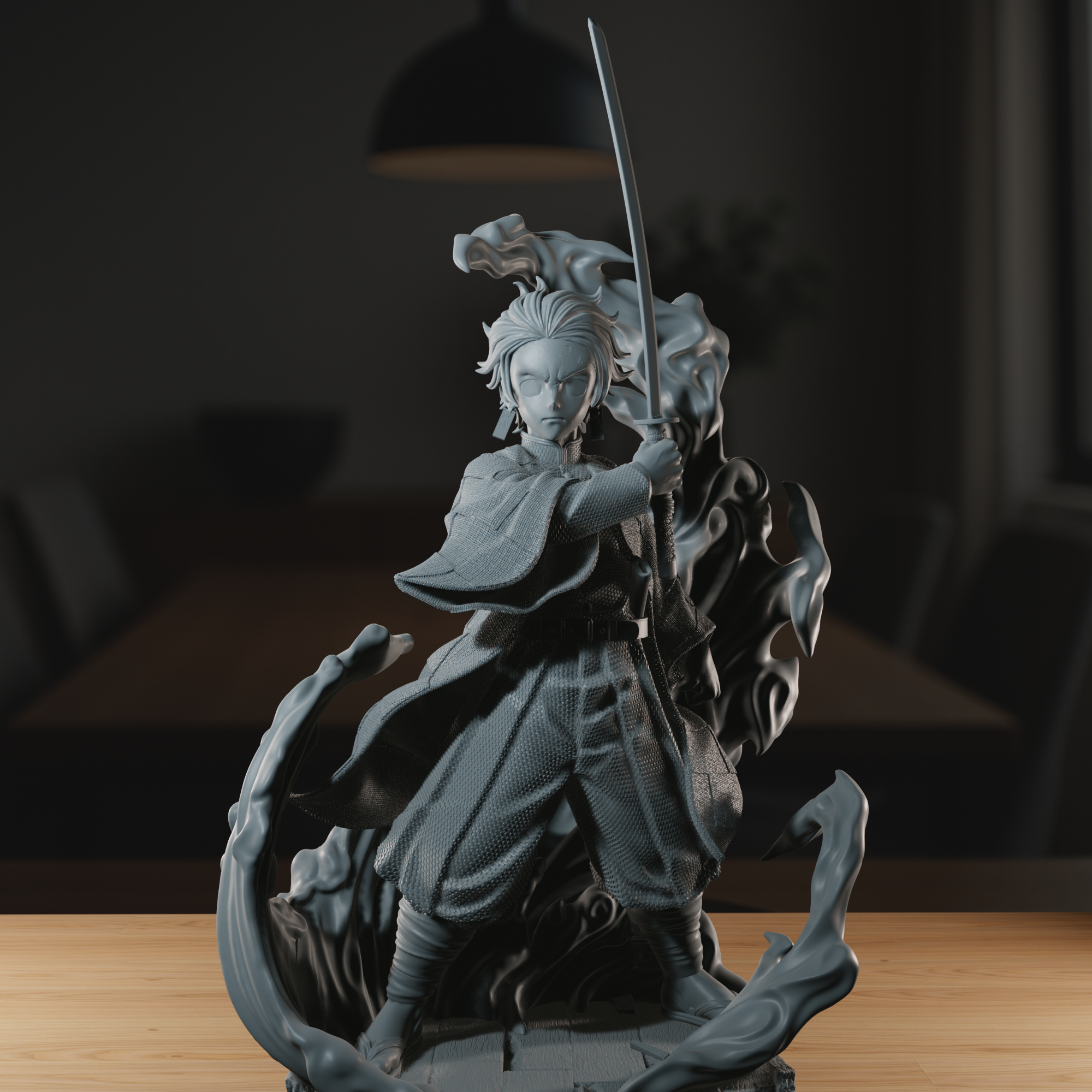 The Water and Flame User - High Detailed 16K 3D Printed Figure - Imagen 2