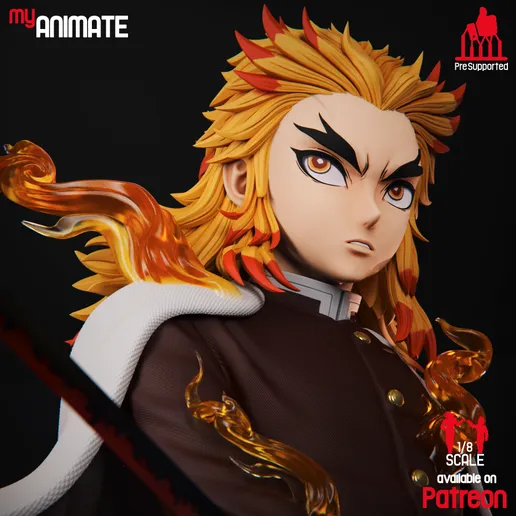 The Flame Hashira - High Detailed 16K 3D Printed Figure - Imagen 8