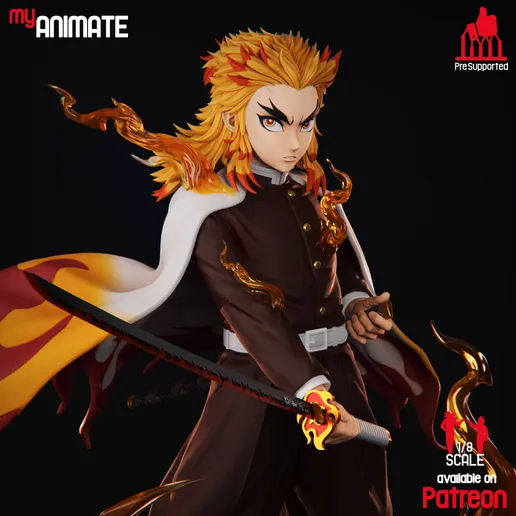 The Flame Hashira - High Detailed 16K 3D Printed Figure - Imagen 7