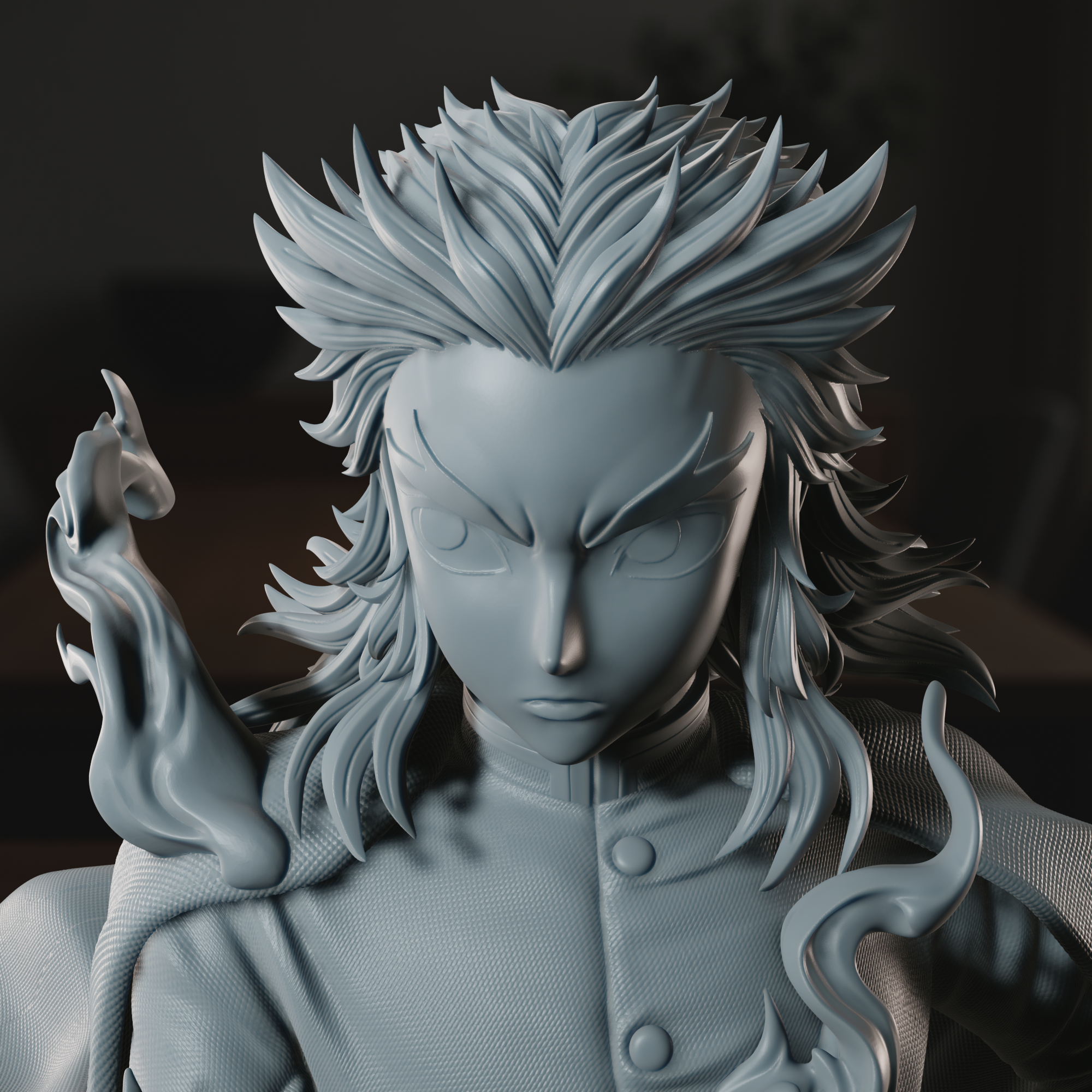 The Flame Hashira - High Detailed 16K 3D Printed Figure - Imagen 4