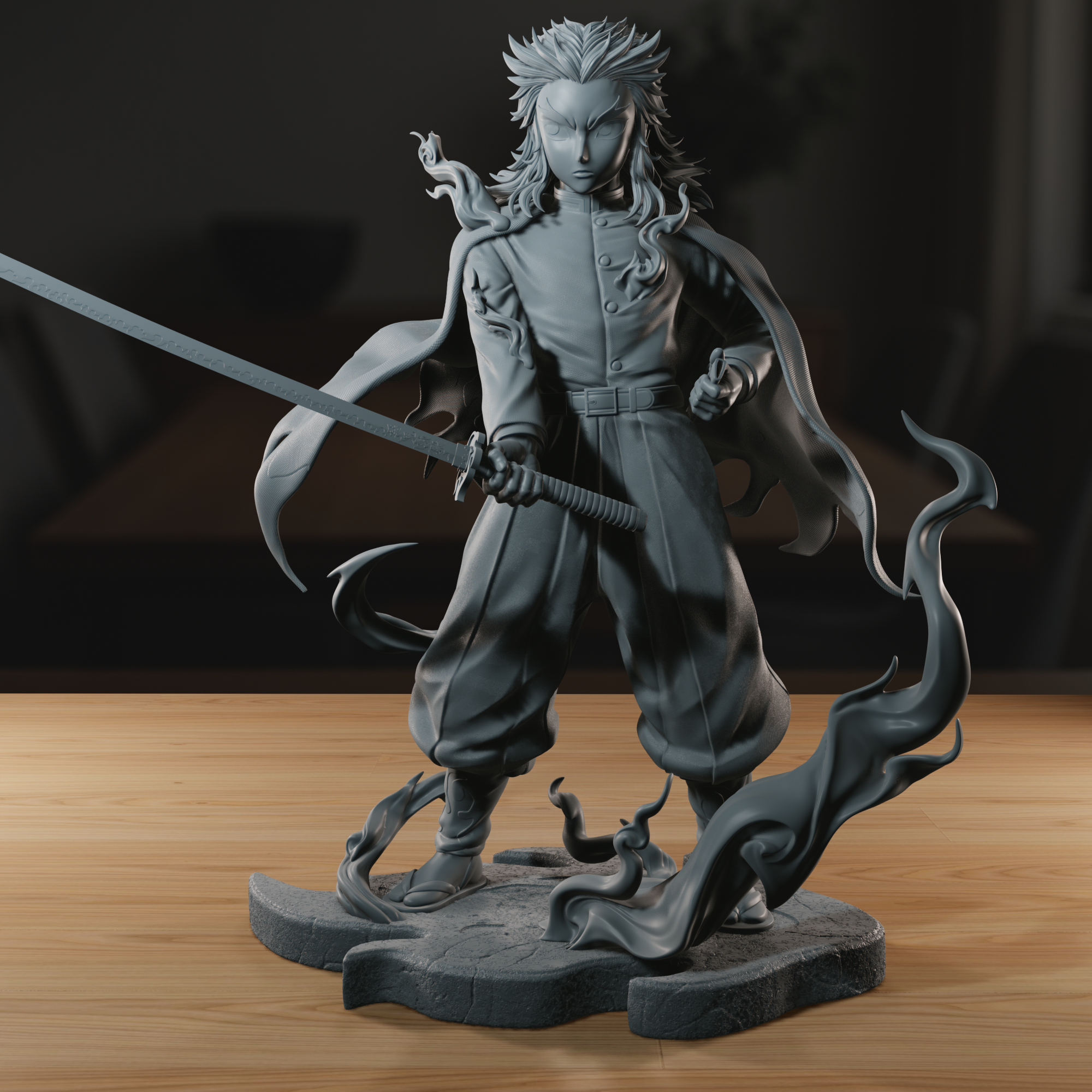 The Flame Hashira - High Detailed 16K 3D Printed Figure - Imagen 2