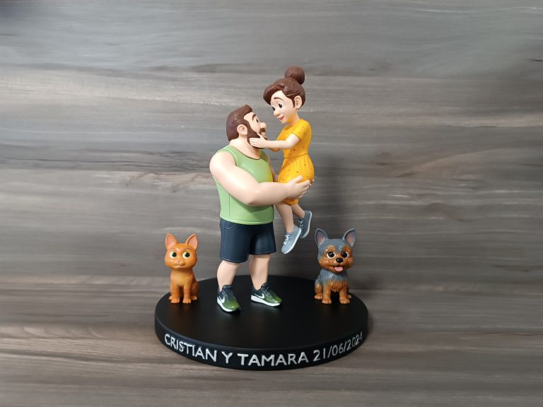 Figura cartoon personalizada con mascotas