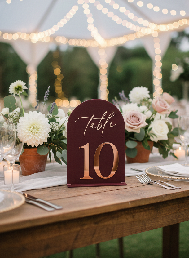 Meseros de Boda en Forma de Arco – Personalizados en Metacrilato - Imagen 5
