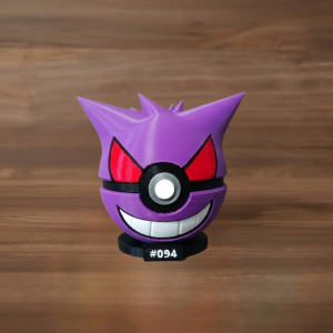 Pokéball Temática de Gengar (#094) – Figura de Colección con Peana
